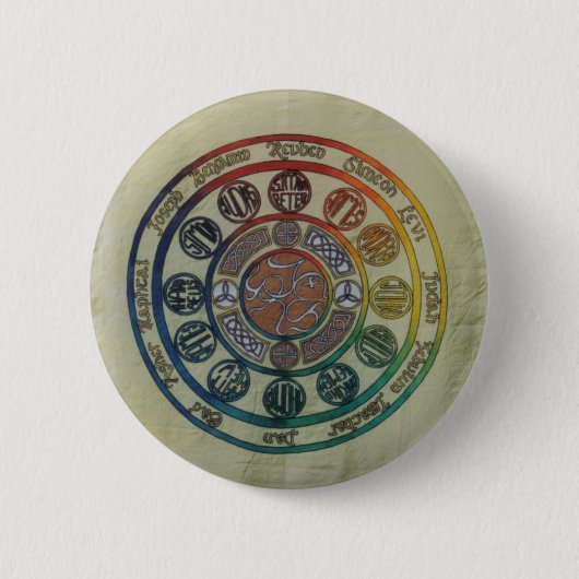 Twaalf stammen en appelen ronde button 5,7 cm (Voorkant)