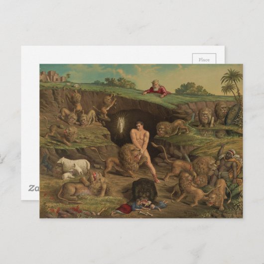 Twaalf terughoudendheid Daniel in de leeuwenkasten Briefkaart (Voorkant / Achterkant)