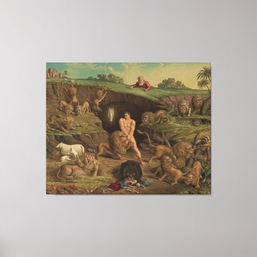 Twaalf terughoudendheid Daniel in de leeuwenkasten Canvas Afdruk (Voorkant)