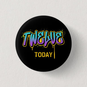 Twaalf vandaag, 3 dagen 's ochtends rondetoeslag ronde button 3,2 cm