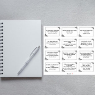 Twaalf Verdriet Citaten in Roos Lijst Tekening Sticker