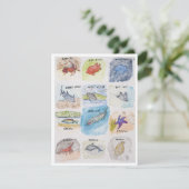 Twaalf Zee wezens Feestdagenkaart (Staand voorkant)