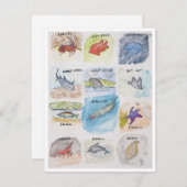 Twaalf Zee wezens Feestdagenkaart (Voorkant / Achterkant)