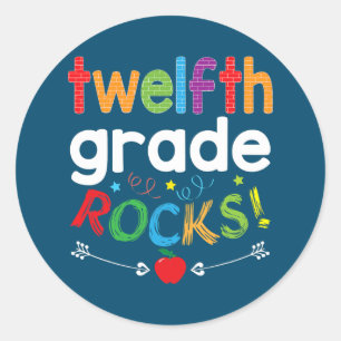 Twaalfde cursus Rocks 12e klas Ronde Sticker