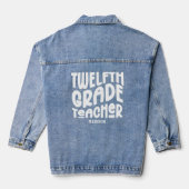 Twaalfde klas leraar waardering op maat denim jacket (Achterkant)