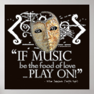 Twaalfde Night Music Quote Poster
