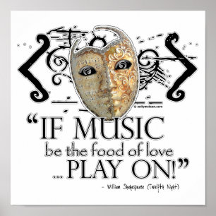Twaalfde Night Music Quote Poster