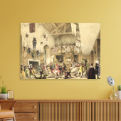 Twaalfde zondendagen in de Grote Hal, Haddon Hal Canvas Afdruk (Insitu (Woonkamer))