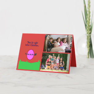 Twas de nacht voor Kerstmis 2 Foto's Feestdagen Kaart