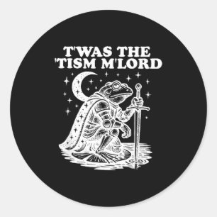 'Twas Het tisme M'heer Kikker Grappig Autisme Supe Ronde Sticker