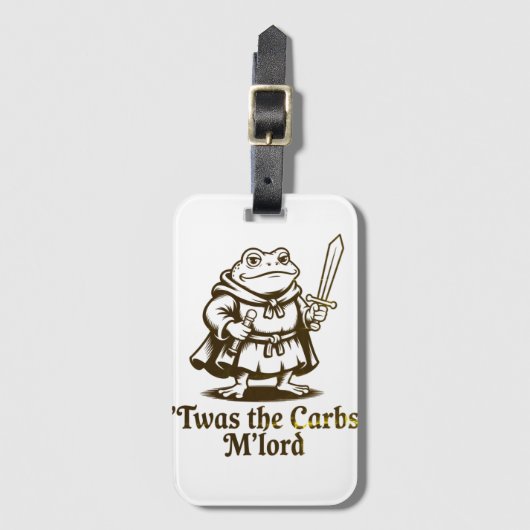 Twas the Carbs M'Lord  Funny Frog Meme Bagagelabel (Voorkant (verticaal))