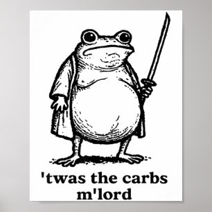 Twas The Tism Lord Middeleeuwse Ridder Fat Samurai Poster