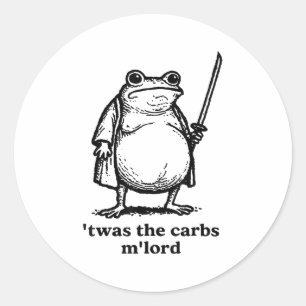 Twas The Tism Lord Middeleeuwse Ridder Fat Samurai Ronde Sticker