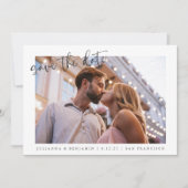 Twee 2 Foto minimalistisch script legant Wedding Save The Date (Voorkant)