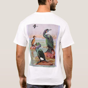 Twee aalscholversoorten, voorste/achterste illustr t-shirt