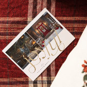 Twee aangepaste foto's goud vreugdevolle typografi kaart