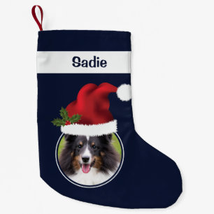 Twee aangepaste fotosjablonen met Santa Hats op bl Kleine Kerstsok