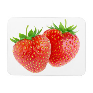 Twee aardbeien magneet