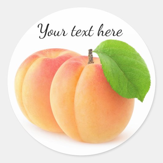 Twee abrikozen ronde sticker (Voorkant)