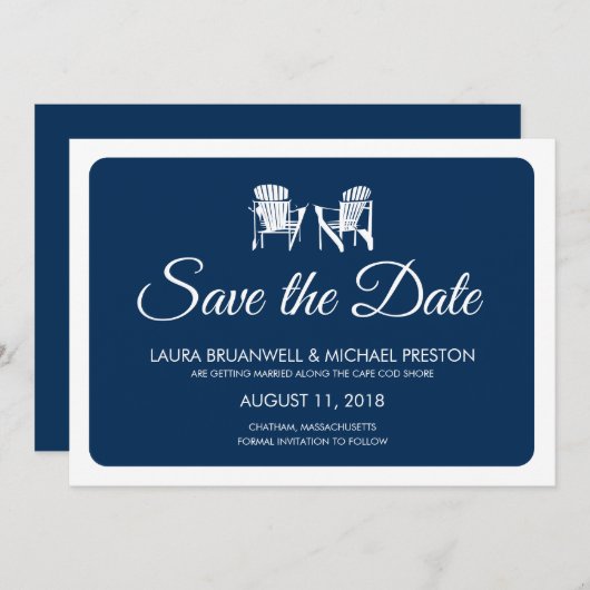 Twee Adirondack Chairs Save the Date (Voorkant / Achterkant)