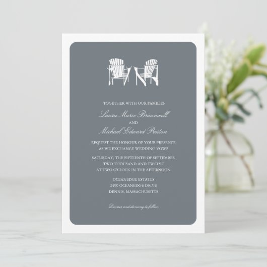 Twee Adirondack Chairs Wedding Kaart (Staand voorkant)