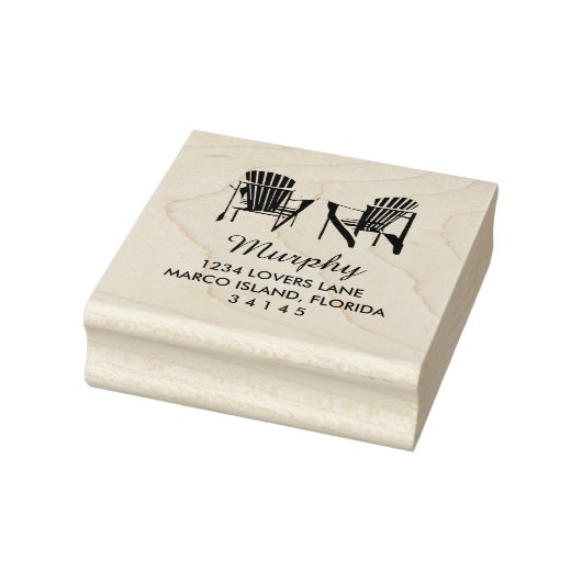 Twee Adirondack Chairs Wedding Rubberstempel (Stempel)