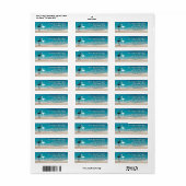 Twee Adresetiketten in de Flamingos Ocean Etiket (Full Sheet)
