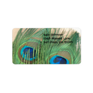 Twee Adresetiketten van Golden Peacock Etiket