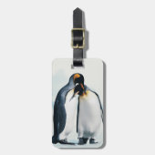 Twee affectionerende pinguïns bagagelabel (Voorkant verticaal)