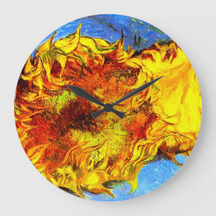 Twee afgesneden zonnebloemen Van Gogh Grote Klok
