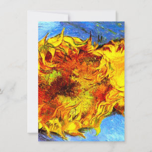Twee afgesneden zonnebloemen Van Gogh Kaart