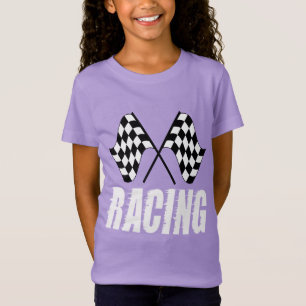 Twee afgevlakte racevlaggen voor de wedstrijd 2 t-shirt