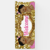 Twee Afrikaanse prinsessen|Roze & Gouden Glitter W Spandoek (Verticaal)