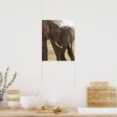 Twee Afrikaanse Struik Olephants (Loxodonta Afrian Poster (Keuken)