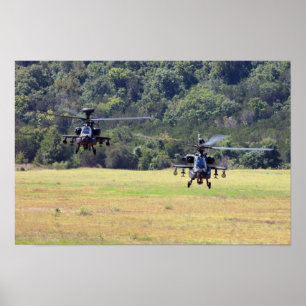 Twee AH-64D-Apache-helikopters Poster