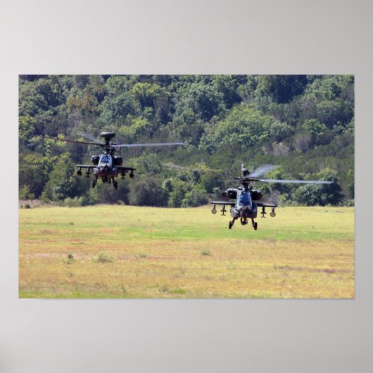 Twee AH-64D-Apache-helikopters Poster (Voorkant)