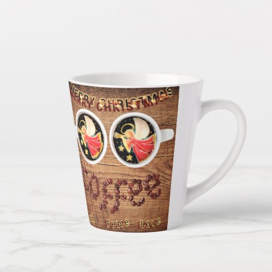 Twee Angels en twee koffie, alsjeblieft Latte Mok (Rechts)