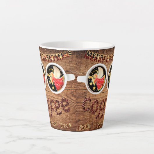 Twee Angels en twee koffie, alsjeblieft Latte Mok (Voorkant)
