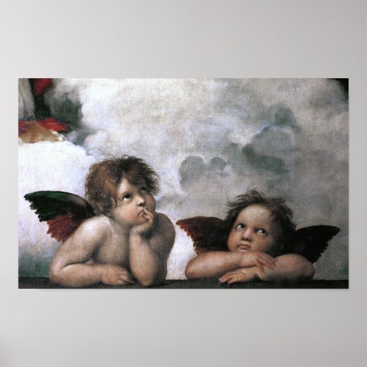 Twee Angels Sistine Chapel Raphael Fine Art Poster (Voorkant)
