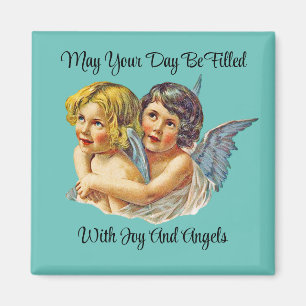 Twee  Angels Square Magnet Magneet