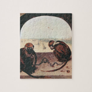 Twee apen door Pieter Bruegel Legpuzzel