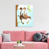 Twee apen schilderkunst canvas afdruk (Insitu (Woonkamer))