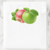 Twee appels ovale sticker (Tas)