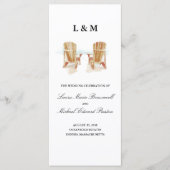 Twee aquarel Adirondack stoelen | Ceremony-program Programma (Voorkant)