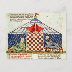 Twee arabische speelschaken in een tent briefkaart