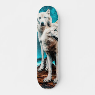 Twee Arctische Wolven Skateboard
