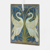 Twee Art Deco Swans Glas Ornament (Voorkant links)