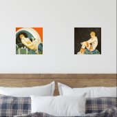Twee Art Deco Vrouwen door S. Chompre Muurkunst Sets (Slaapkamer)
