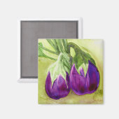 Twee aubergines magneet (Voorkant / Achterkant)