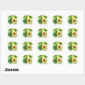 Twee avocado's vierkante sticker (Vel)
